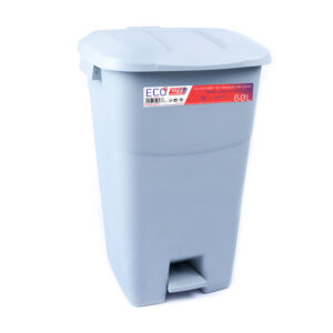 Balde lixo cinzento com tampas verde azul e amarela 60L ECO Tayg - Solução Ideal