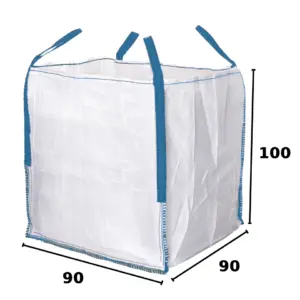 Saco Big Bag 90x90x100 em ráfia PP flexível simples branco