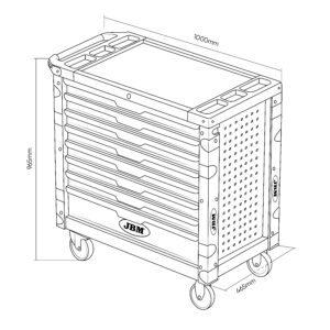 Carro de ferramentas XL de 8 gavetas montado com 468 peças 54688 JBM - Image 3